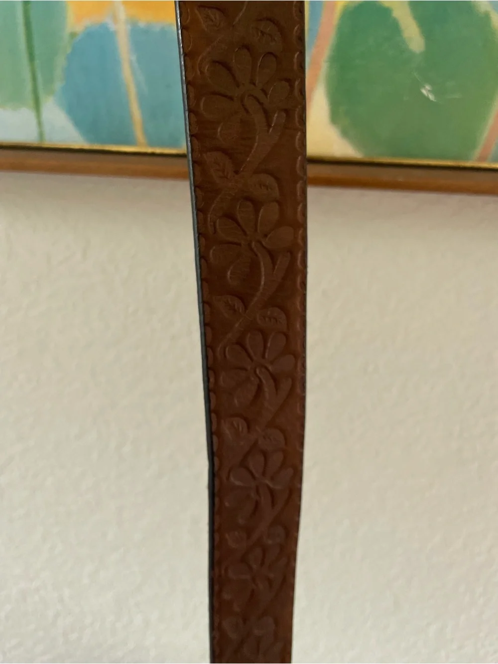 Fossil Floral Embossed Leather Belt